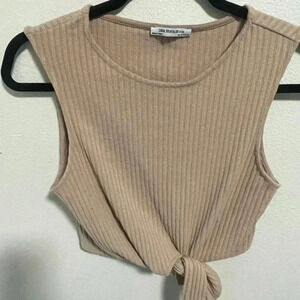 Zara trafaluc ribbed crop top with tie size Small